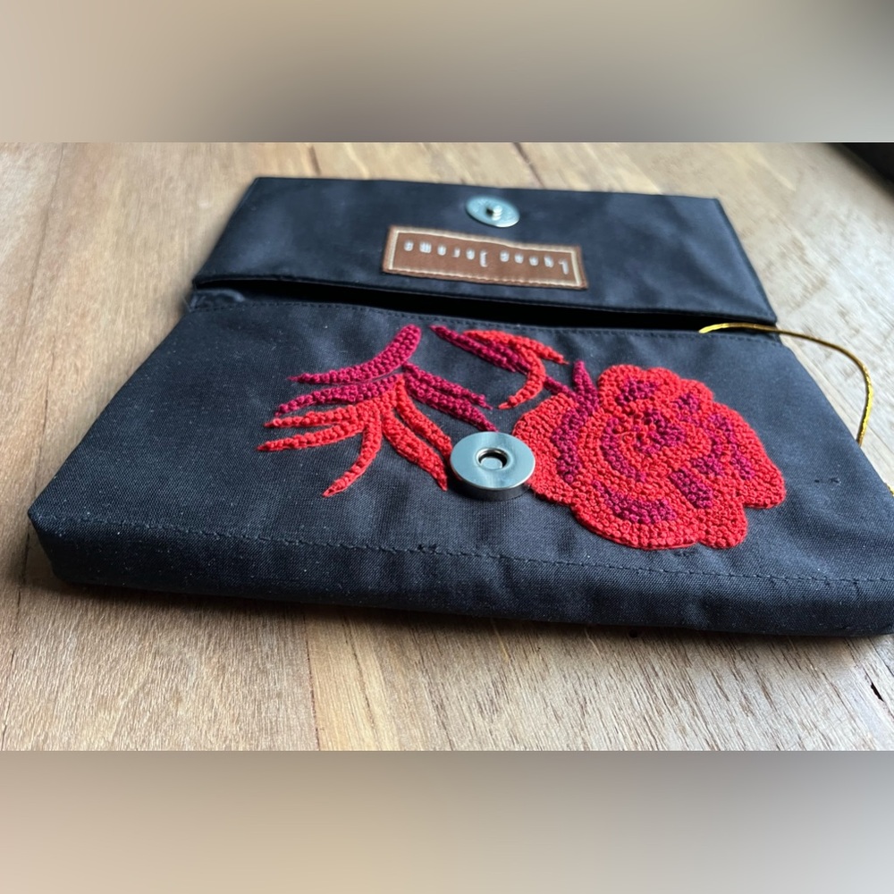 Lynne Jerome Silk Embroidered Rose Small Clutch - Picture 9 of 15